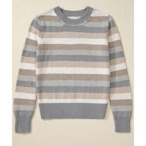 Gap Striped Crewneck Soft Pullover Knit Long Sleeve Sweater US Womens L